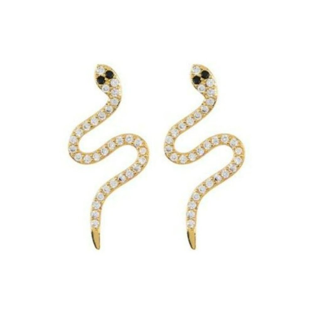 New! Adorina 14K Gold Plated .925 Swarovski Crystal 🎉Snake🎉 Stud Earrings